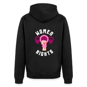 Feminismus Feministin - Unisex Premium Bio Zip Hoodie - Schwarz - Hinten - Nico (187cm)