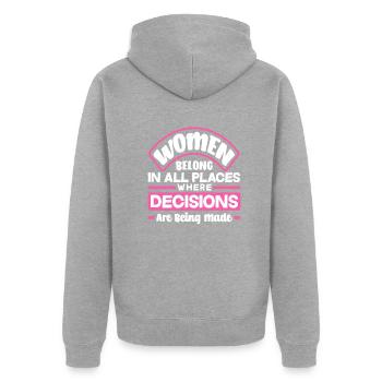 Feminismus Feministin - Unisex Premium Bio Zip Hoodie - Grau meliert - Hinten - Nico (187cm)