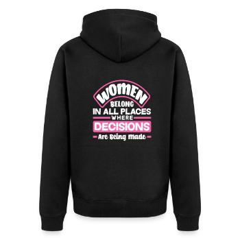 Feminismus Feministin - Unisex Premium Bio Zip Hoodie - Schwarz - Hinten - Nico (187cm)