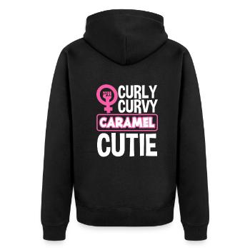 Feminismus Feministin - Unisex Premium Bio Zip Hoodie - Schwarz - Hinten - Nico (187cm)