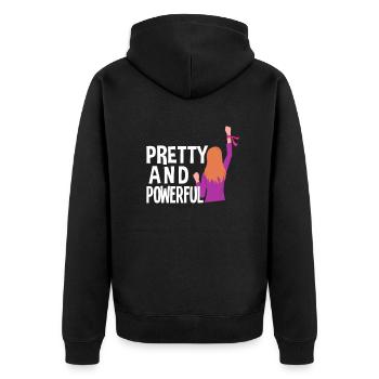 Feminismus Feministin - Unisex Premium Bio Zip Hoodie - Schwarz - Hinten - Nico (187cm)
