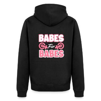 Feminismus Feministin - Unisex Premium Bio Zip Hoodie - Schwarz - Hinten - Nico (187cm)
