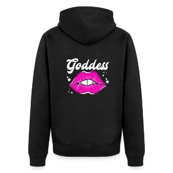 Feminismus Feministin - Unisex Premium Bio Zip Hoodie - Schwarz - Hinten - Nico (187cm)