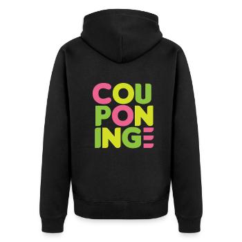 Lustiges Extrem Couponing Coupon Geschenk - Unisex Premium Bio Zip Hoodie - Schwarz - Hinten - Nico (187cm)