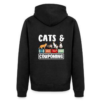 Lustiges Extrem Couponing Coupon Geschenk - Unisex Premium Bio Zip Hoodie - Schwarz - Hinten - Nico (187cm)