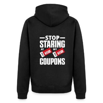 Funny Extreme Couponing Coupon Gift - Unisex Premium Organic Zip Hoodie - black - Back - Nico (187cm)