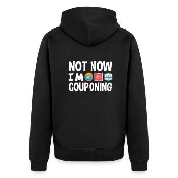 Funny Extreme Couponing Coupon Gift - Unisex Premium Organic Zip Hoodie - black - Back - Nico (187cm)