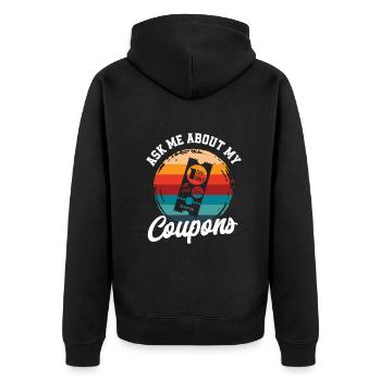 Funny Extreme Couponing Coupon Gift - Unisex Premium Organic Zip Hoodie - black - Back - Nico (187cm)