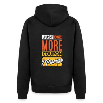Funny Extreme Couponing Coupon Gift - Unisex Premium Organic Zip Hoodie - black - Back - Nico (187cm)