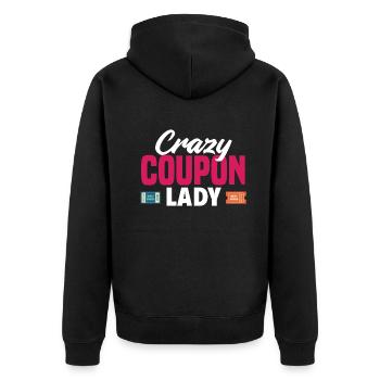 Funny Extreme Couponing Coupon Gift - Unisex Premium Organic Zip Hoodie - black - Back - Nico (187cm)