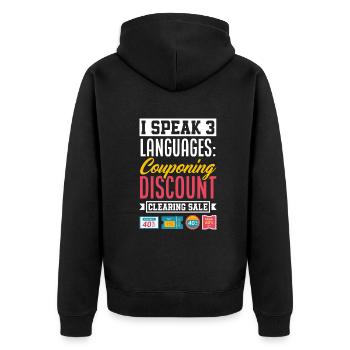 Funny Extreme Couponing Coupon Gift - Unisex Premium Organic Zip Hoodie - black - Back - Nico (187cm)