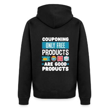 Funny Extreme Couponing Coupon Gift - Unisex Premium Organic Zip Hoodie - black - Back - Nico (187cm)