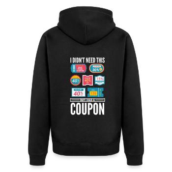 Funny Extreme Couponing Coupon Gift - Unisex Premium Organic Zip Hoodie - black - Back - Nico (187cm)