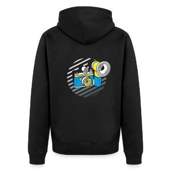 Drôle Photographie Photographe Photographe Cadeau - Veste à capuche bio Premium Unisexe - noir - Dos - Nico (187cm)