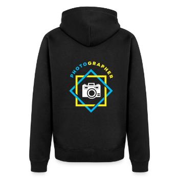 Drôle Photographie Photographe Photographe Cadeau - Veste à capuche bio Premium Unisexe - noir - Dos - Nico (187cm)