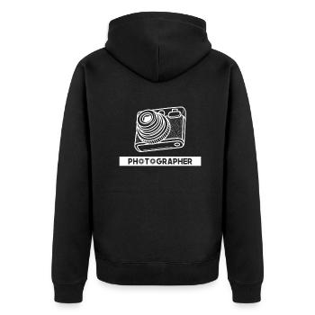 Drôle Photographie Photographe Photographe Cadeau - Veste à capuche bio Premium Unisexe - noir - Dos - Nico (187cm)