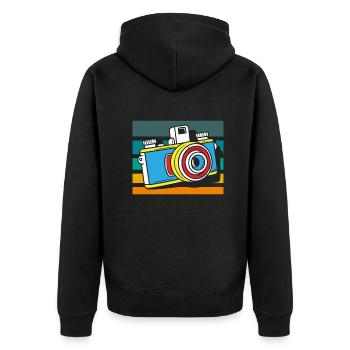 Drôle Photographie Photographe Photographe Cadeau - Veste à capuche bio Premium Unisexe - noir - Dos - Nico (187cm)