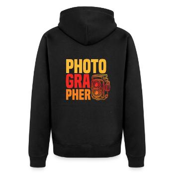 Drôle Photographie Photographe Photographe Cadeau - Veste à capuche bio Premium Unisexe - noir - Dos - Nico (187cm)