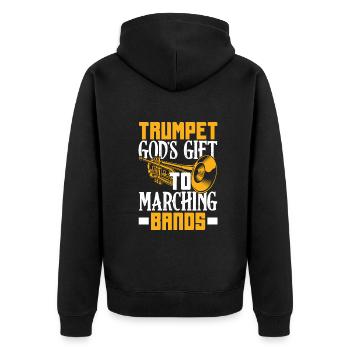 Trompete Trompeter Trompeten Spieler - Unisex Premium Bio Zip Hoodie - Schwarz - Hinten - Nico (187cm)