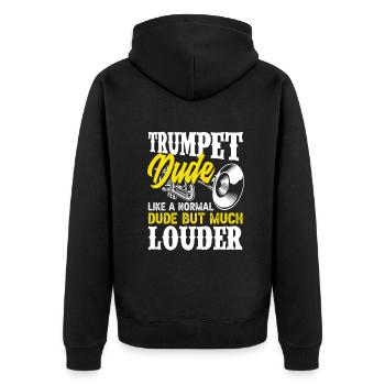 Trompete Trompeter Trompeten Spieler - Unisex Premium Bio Zip Hoodie - Schwarz - Hinten - Nico (187cm)