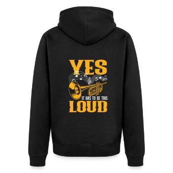 Trompete Trompeter Trompeten Spieler - Unisex Premium Bio Zip Hoodie - Schwarz - Hinten - Nico (187cm)