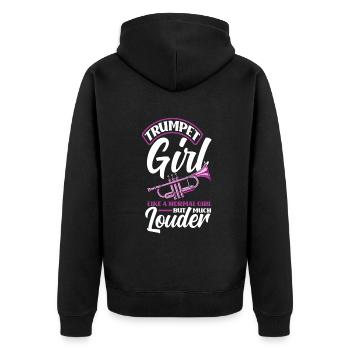 Trompete Trompeter Trompeten Spieler - Unisex Premium Bio Zip Hoodie - Schwarz - Hinten - Nico (187cm)