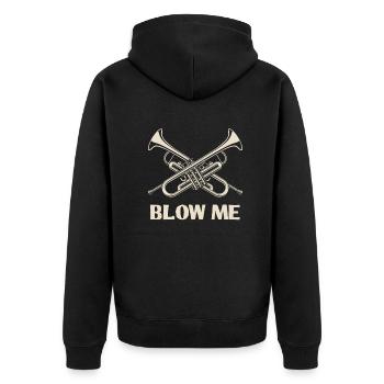 Trompete Trompeter Trompeten Spieler - Unisex Premium Bio Zip Hoodie - Schwarz - Hinten - Nico (187cm)