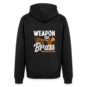 Trompete Trompeter Trompeten Spieler - Unisex Premium Bio Zip Hoodie - Schwarz - Hinten - Nico (187cm)