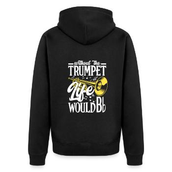 Trompete Trompeter Trompeten Spieler - Unisex Premium Bio Zip Hoodie - Schwarz - Hinten - Nico (187cm)