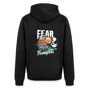 Trompete Trompeter Trompeten Spieler - Unisex Premium Bio Zip Hoodie - Schwarz - Hinten - Nico (187cm)