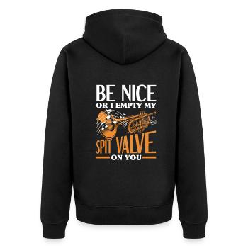 Trompete Trompeter Trompeten Spieler - Unisex Premium Bio Zip Hoodie - Schwarz - Hinten - Nico (187cm)