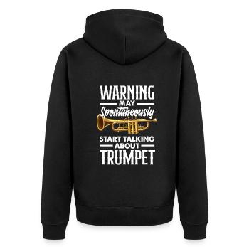 Trompete Trompeter Trompeten Spieler - Unisex Premium Bio Zip Hoodie - Schwarz - Hinten - Nico (187cm)