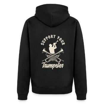 Trompete Trompeter Trompeten Spieler - Unisex Premium Bio Zip Hoodie - Schwarz - Hinten - Nico (187cm)