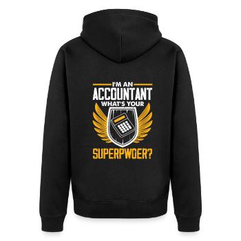 Drôle de cadeau comptable de conseiller fiscal - Veste à capuche bio Premium Unisexe - noir - Dos - Nico (187cm)