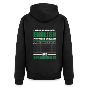 Drôle de cadeau comptable de conseiller fiscal - Veste à capuche bio Premium Unisexe - noir - Dos - Nico (187cm)