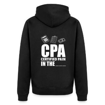 Drôle de cadeau comptable de conseiller fiscal - Veste à capuche bio Premium Unisexe - noir - Dos - Nico (187cm)