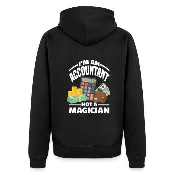 Drôle de cadeau comptable de conseiller fiscal - Veste à capuche bio Premium Unisexe - noir - Dos - Nico (187cm)