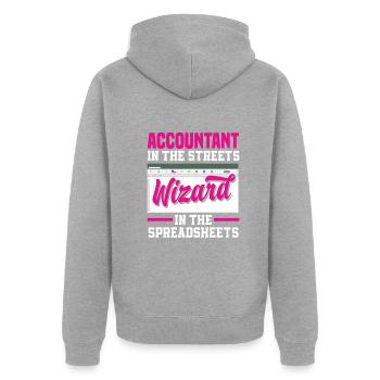 Drôle de cadeau comptable de conseiller fiscal - Veste à capuche bio Premium Unisexe - gris chiné - Dos - Nico (187cm)
