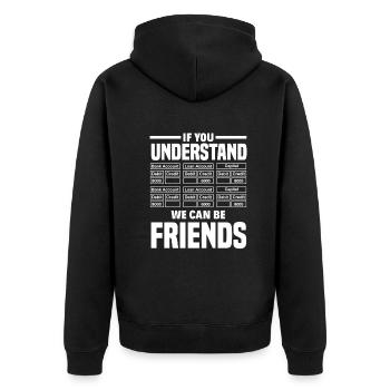 Drôle de cadeau comptable de conseiller fiscal - Veste à capuche bio Premium Unisexe - noir - Dos - Nico (187cm)
