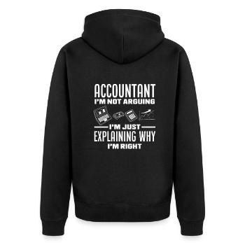 Drôle de cadeau comptable de conseiller fiscal - Veste à capuche bio Premium Unisexe - noir - Dos - Nico (187cm)