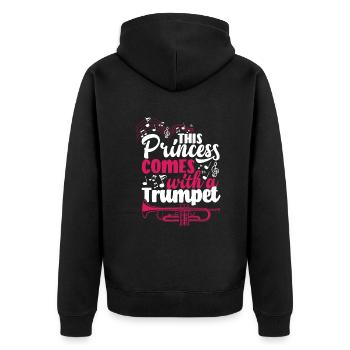 Trompete Trompeter Trompeten Spieler - Unisex Premium Bio Zip Hoodie - Schwarz - Hinten - Nico (187cm)