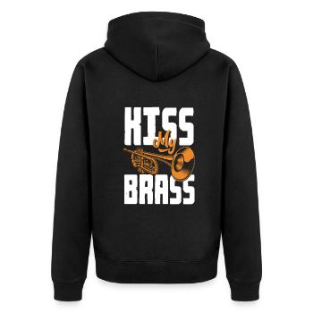 Trompete Trompeter Trompeten Spieler - Unisex Premium Bio Zip Hoodie - Schwarz - Hinten - Nico (187cm)