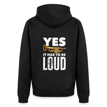 Trompete Trompeter Trompeten Spieler - Unisex Premium Bio Zip Hoodie - Schwarz - Hinten - Nico (187cm)
