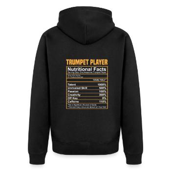 Trompete Trompeter Trompeten Spieler - Unisex Premium Bio Zip Hoodie - Schwarz - Hinten - Nico (187cm)