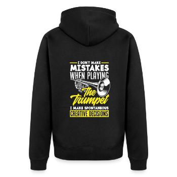 Trompete Trompeter Trompeten Spieler - Unisex Premium Bio Zip Hoodie - Schwarz - Hinten - Nico (187cm)