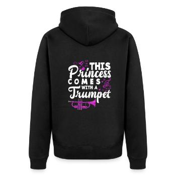 Trompete Trompeter Trompeten Spieler - Unisex Premium Bio Zip Hoodie - Schwarz - Hinten - Nico (187cm)