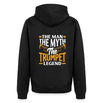 Trompete Trompeter Trompeten Spieler - Unisex Premium Bio Zip Hoodie - Schwarz - Hinten - Nico (187cm)