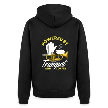 Trompete Trompeter Trompeten Spieler - Unisex Premium Bio Zip Hoodie - Schwarz - Hinten - Nico (187cm)
