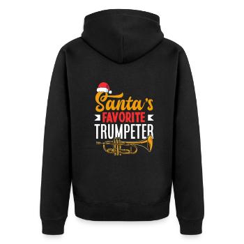 Trompete Trompeter Trompeten Spieler - Unisex Premium Bio Zip Hoodie - Schwarz - Hinten - Nico (187cm)