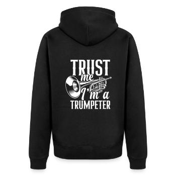 Trompete Trompeter Trompeten Spieler - Unisex Premium Bio Zip Hoodie - Schwarz - Hinten - Nico (187cm)